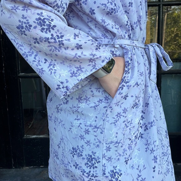 Gilligan & O'malley - Vintage Gold Tag Purple Floral Robe - Size Small - Picture 4 of 5